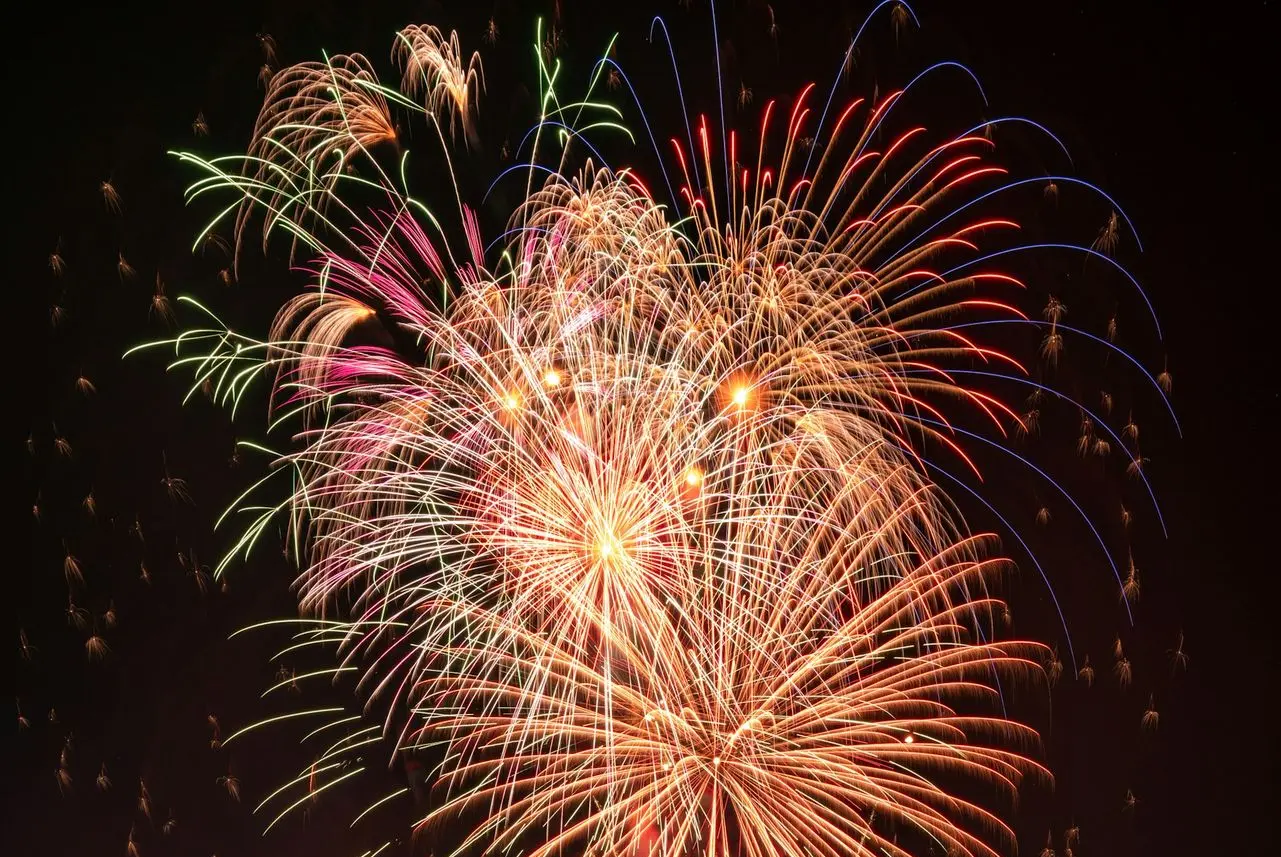 two people watching fireworks display